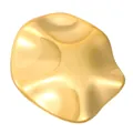 Macro detail of high-shine gold irregular wavy metal ring with liquid-like texture - Irregular Pleated Curved Style (A-703)