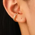 Earcuff irregular en forma de C de oro pulido para mujer sin agujero en la oreja - Dorado Forma C (A-1011)