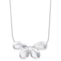 Collier en acier inoxydable argenté avec chaîne serpent et pendentif goutte de lave - Pendentif en Forme de Goutte d'Eau Combinée (2968) / Acier