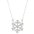 Collana con ciondolo a fiocco di neve in zirconi scintillanti e catenina argentata lucida - Argento (4844)