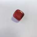 Verstellbare Metallnetzkette mit quadratischem rotem Achatstein im Kissenschliff - Roter Jaspis