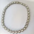 Silberne Hip-Hop-Halskette mit quadratischen Kristallen und Zirkonia-Gliedern für Damen - Einzelne Halskette / Silberne Quadratische Kette (2695 Halskette)