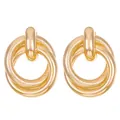 Pendientes de aro dorados vintage con capas texturizadas y acabados pulidos - Multianillo Mate Dorado (8135)
