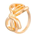 Polierter Ring aus 18K vergoldetem Edelstahl mit minimalistischem Schleifendesign für Damen - Legierung KC Gold Knoten Geometrischer Ring (N-200)
