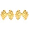Schicke 18K vergoldete Edelstahl-Ohrstecker mit einer dreidimensionalen Schleife - Triple Bowknot (N-1078)