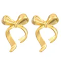Elegante 18K vergoldete Edelstahl Ohrstecker mit 3D-Schleifen-Design für Damen - Dynamic Bowknot (3738)