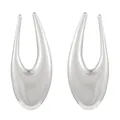 Pendientes de flores en plata pulida con diseño geométrico vintage minimalista - Estilo U Pulida Plateada (6130)
