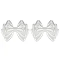 Minimalistische 3D-Schleifenohrringe in Silberoptik mit glänzendem Banddesign - Triple Bowknot (N-1079)