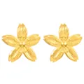 Mode 18K vergoldete 3D-Kirschblüten-Ohrstecker mit strukturierten Blütenblättern - Kirschblüte (N-1076)