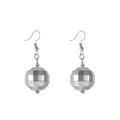 Silver faceted ball drop earrings with polished metallic finish and hook clasp - Faceted Ball Earrings (0440) / Silver