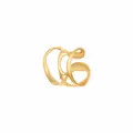 Anello aperto a forma di stella marina dorata con complessa struttura organica in 3D - Vuoto Liquido (N-1101)