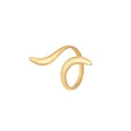 Elegante anello a stella marina dorata con finitura lucida e design a onde moderne - Linea Singola (N-1105)