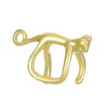 Elegant gold cat-shaped ear cuff with sleek curved tail and polished metallic finish - Hugging Cat Style / Gold