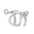 Polished silver leopard ear cuff earring featuring an abstract animal design for women - Hugging Cat Style / Silver