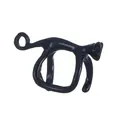 Minimalist glossy black cat-shaped ear cuff earring with polished finish for women - Hugging Cat Style / Black