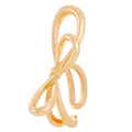 Minimalistischer goldener Ring in Schleifenform mit poliertem Finish, verstellbar - Gold Schleife-Stil (4679)
