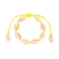 Bohemian seashell bracelet with yellow woven cord and adjustable drawstrings - Yellow Shell