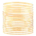 Stackable gold-plated alloy bangles set with smooth and textured engraved patterns - Gold (A-518)