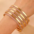12-piece stackable gold alloy bangles set with mixed polished and glitter finishes - Gold (A-611)