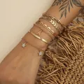 Böhmisches 6-teiliges Gold-Armband-Set mit Herz-, Stern- und Buchstaben-Anhängern - Stern-Buchstaben 6-teiliges Set (3025)