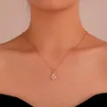 Golden butterfly necklace featuring marquise-cut zircon pendants on a delicate thin chain - Gold Marquise Stone Butterfly (7184)