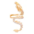 Goldene Ohrmanschette in Drachenform mit funkelnden Zirkonia im Vintage-Oriental-Stil - Drachenohrmanschette / Gold - Linkes Ohr (04KC Gold N-174)