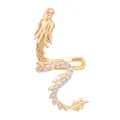 Eleganter Drachen-Ohrclip für Damen aus Gold mit funkelnden Zirkonia-Steinen - Drachenohrmanschette