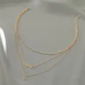 Three-layer gold necklace with mama lettering and female symbol pendant in golden finish - 3-Layer MAMA Female Symbol Gold Style