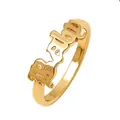 Bague dorée minimaliste avec lettres Baby style gothique et finition polie - Taille unique / KC Or bague lettre