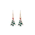 Pendientes de árbol de Navidad en esmalte verde con estrella roja y aleación dorada - Árbol de Navidad con Estrella Blanca (91904)