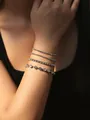 Silver color four-piece tennis bracelet set with sparkling clear zircons for women - Gradient Sizes Tennis Bracelet Combination (0561) / Silver