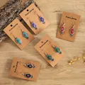 Bohemian silver earrings with vintage turquoise and colorful geometric diamond drops - Red Pentagon Shape
