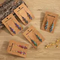 Five pairs of Bohemian geometric drop earrings with colorful turquoise enamel inlay set - Multi-Stone Red Rhombus Shape