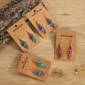 Bohemian alloy earrings set with vintage turquoise and colorful resin in antique silver - Multi-Stone Red Regular Hexagon Shape