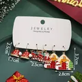 Christmas stud earring set featuring Santa Claus and hat motifs with faux pearls - Santa Hat Sleigh Gingerbread House (SD61352)
