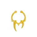 Retro golden bull horn non-piercing septum ring with Loki helmet inspired design - Horn Shape (Imitation Gold M-302)