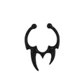 Gothic black faux horn nose ring clip with non-pierced U-shaped hoop design - Horn Shape (Matte Black M-304)