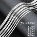 Catene a serpente in acciaio inossidabile lucido in larghezze da 2mm a 6mm per uomo e donna - Stile 2mm / 60CM / Colore acciaio