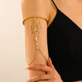 Bracciale ad anello a scorpione dorato con zirconi incastonati e catene stile punk - Bracciale da Braccio Scorpione Oro (1995)