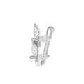 Clip per naso a U in argento non perforata con doppio design a farfalla in zirconi - Stile Farfalla Argentata (X602)