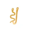Clip per il naso a forma di serpente in oro lucido senza foro con design a onda minimalista - Stile Serpente Dorato (X603)