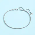 Vue détaillée de la chaîne de cheville en acier inoxydable avec fermoir mousqueton - Style de Chaîne Tressée Torsadée (JL60016) / Argent