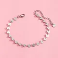 Macro detail of stainless steel shell-link bracelet with lobster clasp and extension chain - Silver Shell Shape Style (SL60023-Silver) / Silver