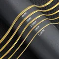 Collana a serpente in acciaio al titanio placcato oro 18k, larghezze da 1,5 a 4 mm - Larghezza Media Lunghezza Standard / Oro