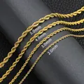 Catene a corda in acciaio inossidabile dorato da 2mm a 5mm per uomo e donna - 50cm / Oro (2mm)