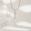 Collana con ciondolo a mazza da baseball in acciaio inossidabile lucido e catena snake - Mazza da Baseball-Color Acciaio