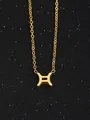 Gros plan du collier doré signe gémeaux sur un fond de ciel étoilé scintillant - Gémeaux (Gémeaux-Or)
