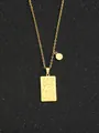 Detailaufnahme der goldenen Sternzeichen-Halskette mit Jungfrau-Anhänger und Stern-Charm - Jungfrau - Gold