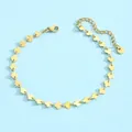 Bracelet de cheville doré en acier inoxydable avec breloques coquillage et chaîne - Style de Coquille Saint-Jacques (JL60022) / Or