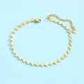 Bracelet de cheville doré en acier inoxydable à disques géométriques avec fermoir mousqueton - Style de Chaîne à Micro Disques (JL60024) / Or